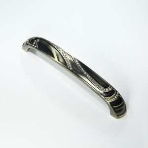71035 Ручка-скоба с кристаллами бронза CRL19-128 ВА
